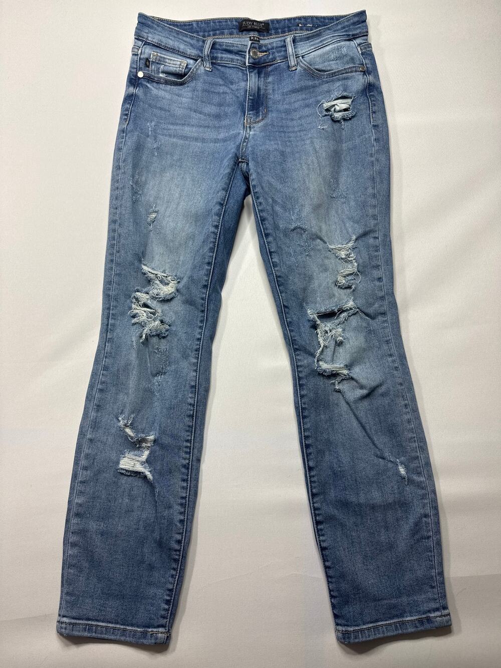 Judy Blue Women's Boyfriend Fit Stretch Blue Jeans - Size 3/26 (29x28)